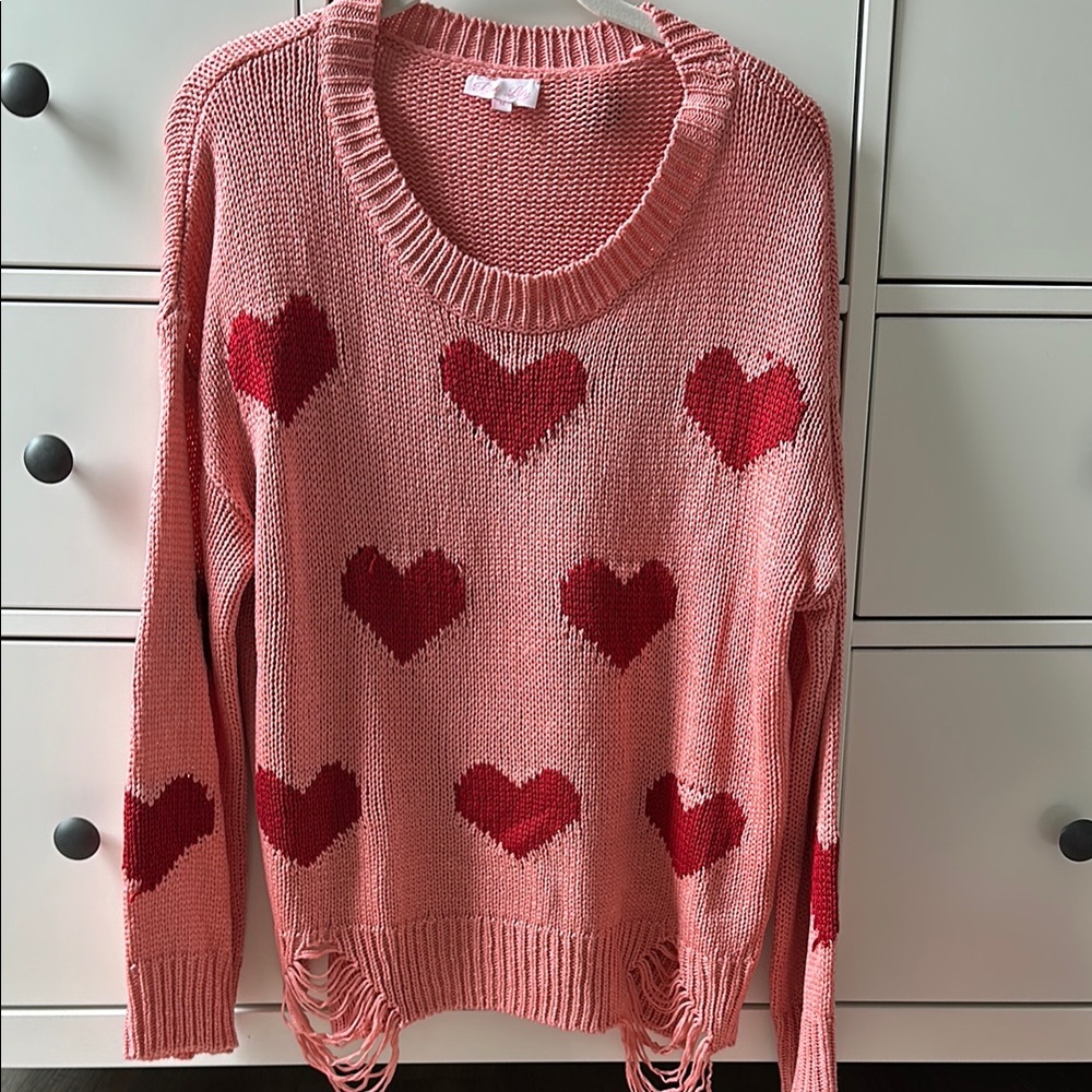 Pink Heart Sweater